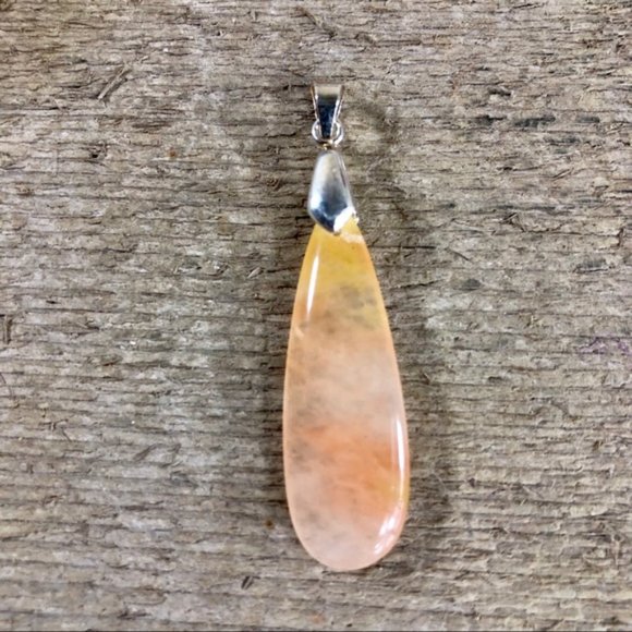 Bob & Alice Rock! Jewelry - Citrine Agate Tear Drop Necklace Pendant